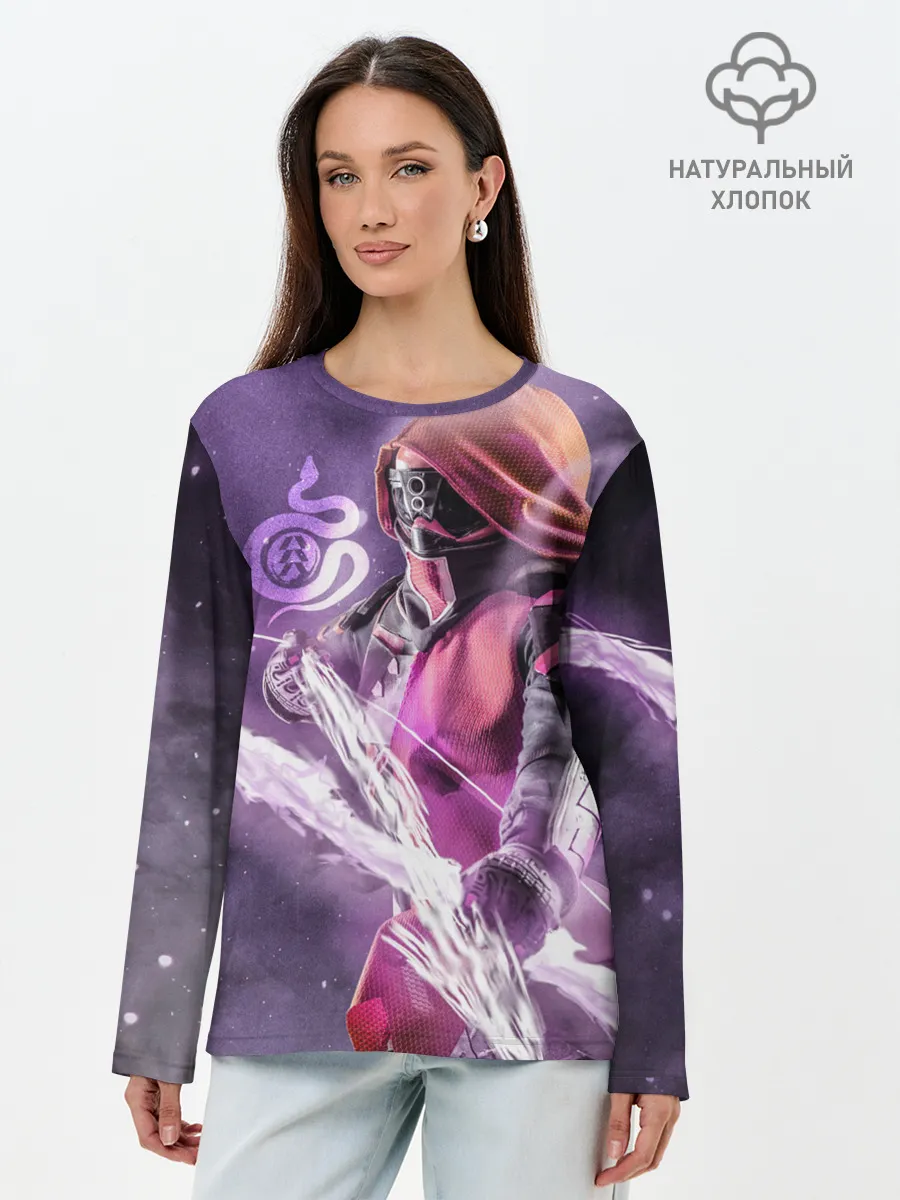 Лонгслив женский. Хлопок / DESTINY 2 HUNTER LOGO