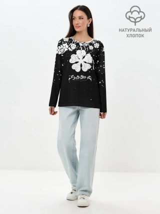 Лонгслив женский. Хлопок / Black clover: Asta