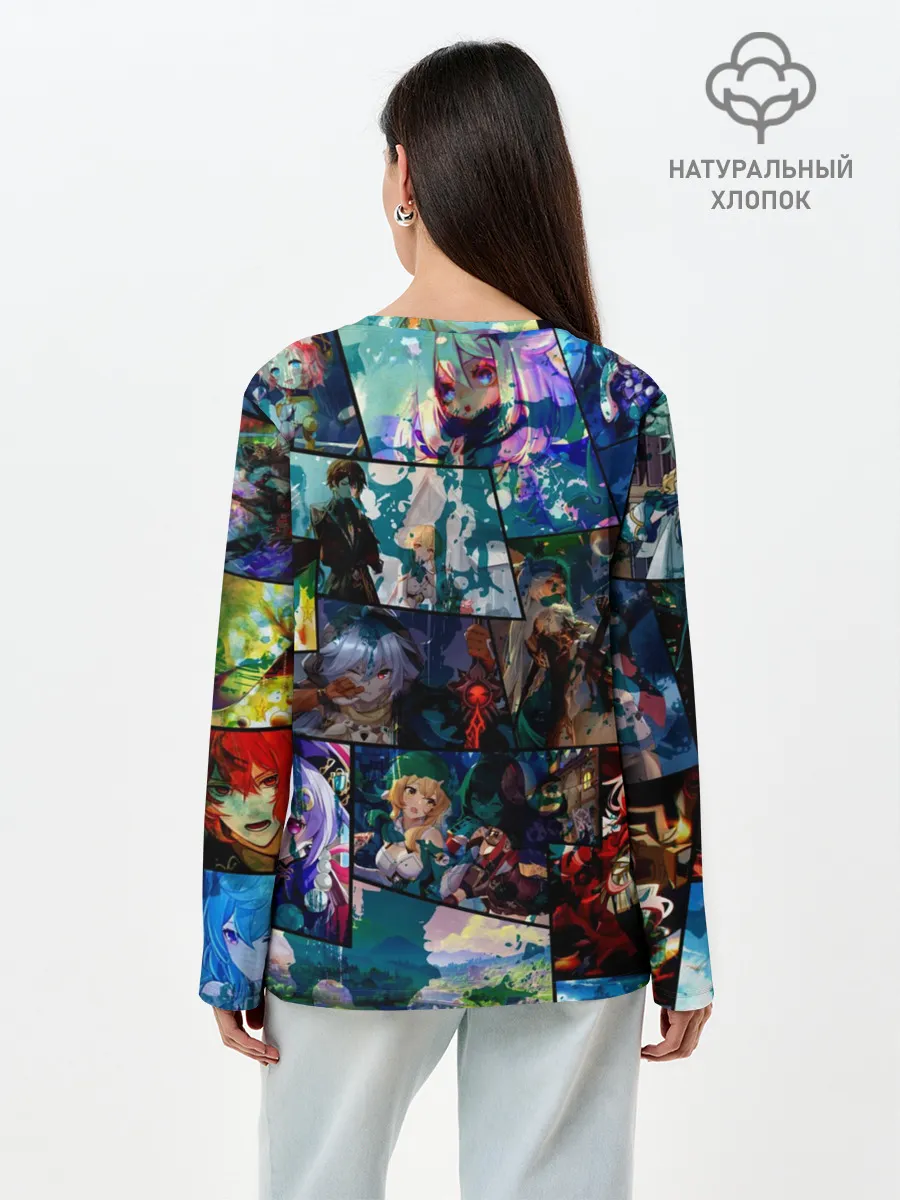 Лонгслив женский. Хлопок / Kaeya | Genshin Impact