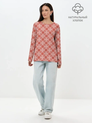 Лонгслив женский. Хлопок / Славянская Обережная Вышивка