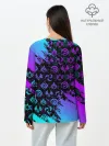 Лонгслив женский. Хлопок / GENSHIN NEON PATTERN SYMBOL / НЕОН ЭМБЛЕМЫ