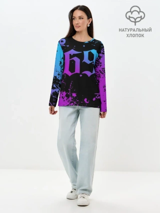Лонгслив женский. Хлопок / 6IX9INE 69