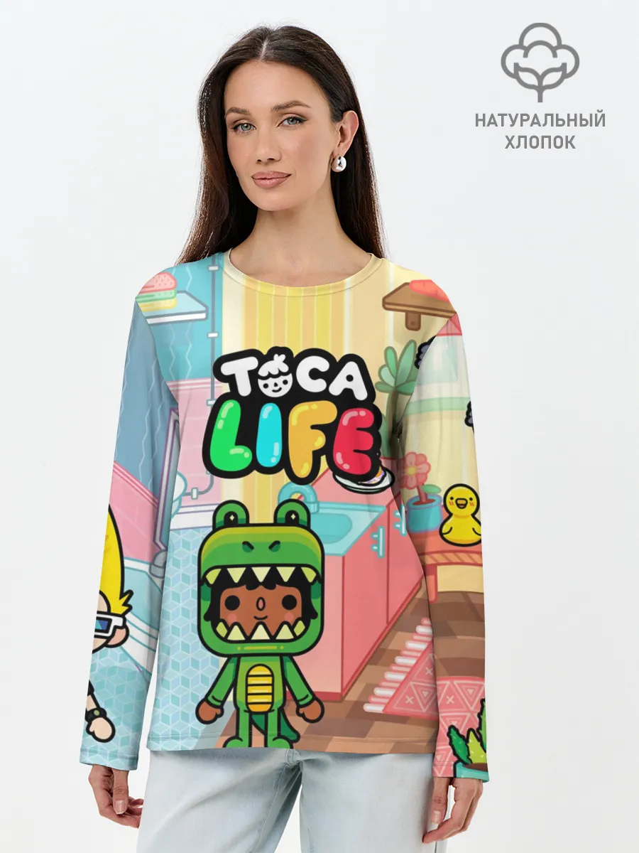 Лонгслив женский. Хлопок / Toca Boca | Тока бока костюм крокодила