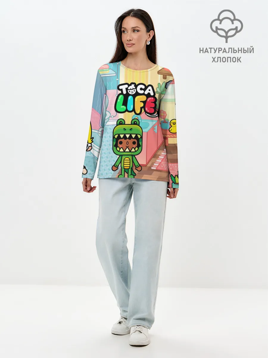 Лонгслив женский. Хлопок / Toca Boca | Тока бока костюм крокодила