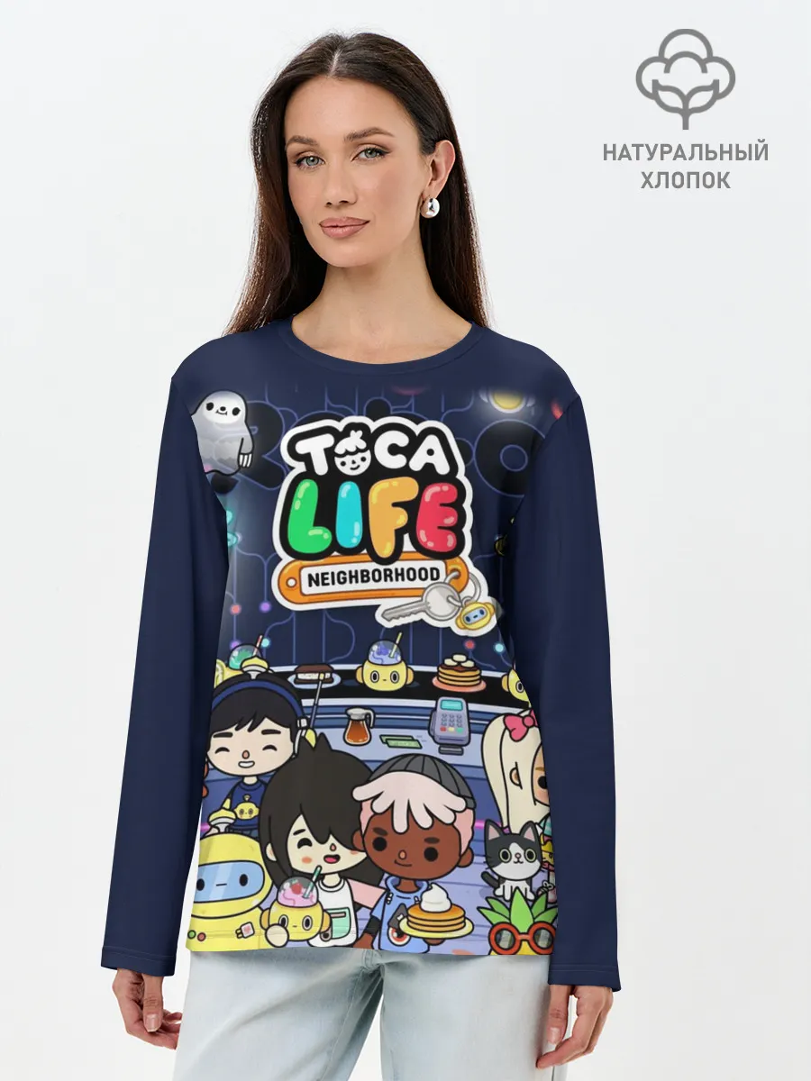 Лонгслив женский. Хлопок / TOKA LIFE ПЕРСОНАЖИ