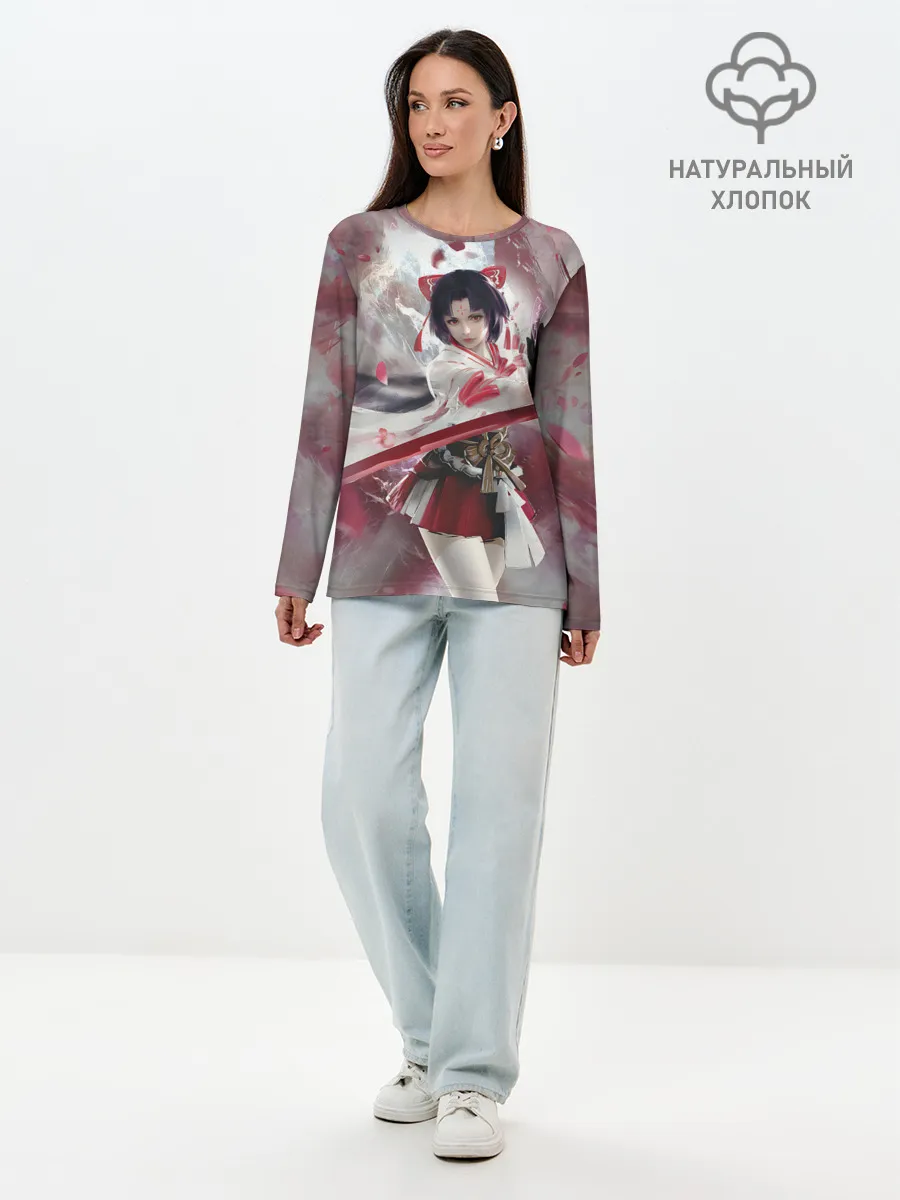 Лонгслив женский. Хлопок / Naraka blade