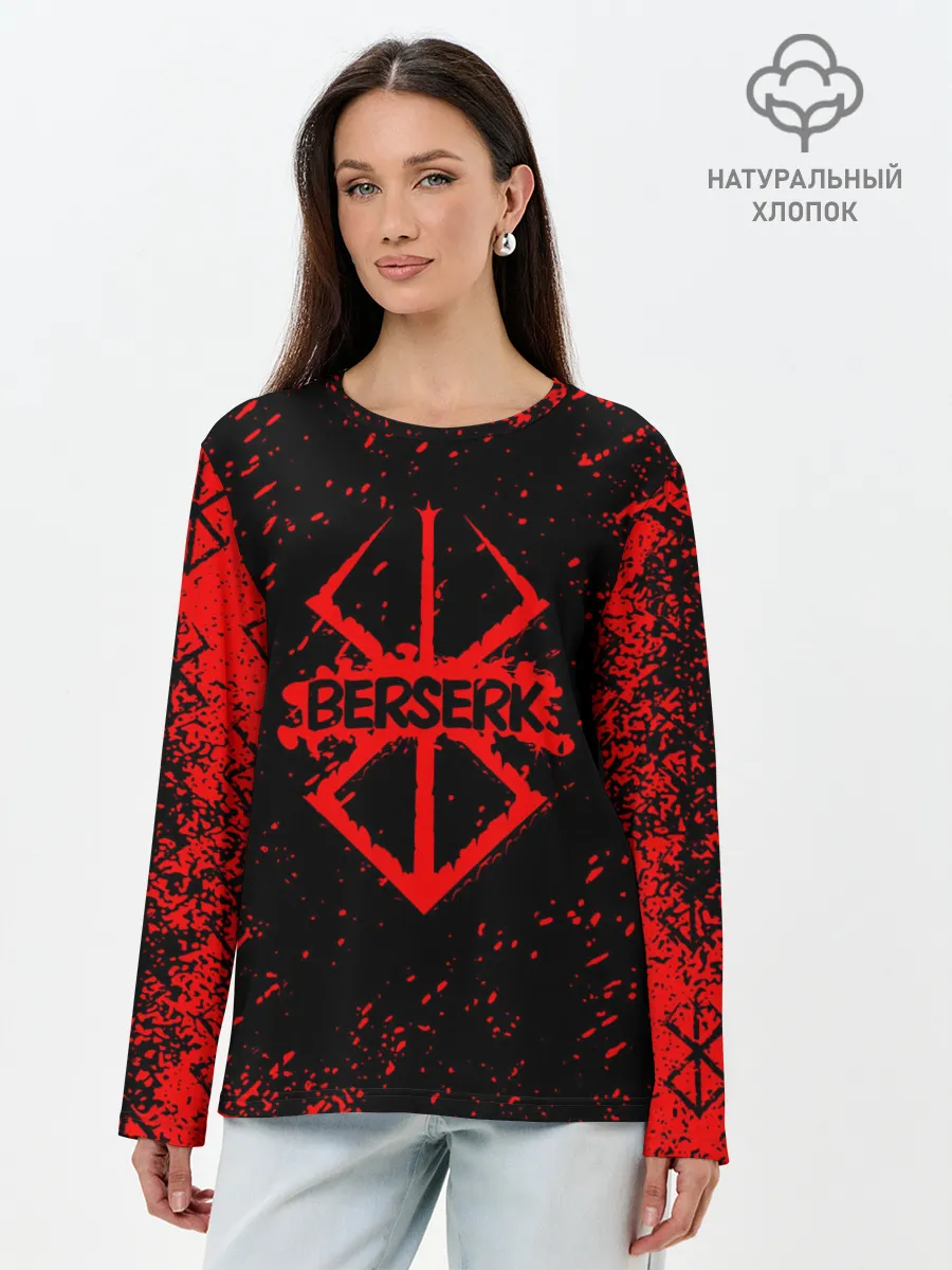 Лонгслив женский. Хлопок / BERSERK | logo elements