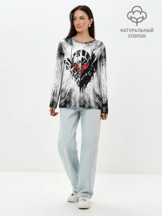 Лонгслив женский. Хлопок / Берсерк Berserk.