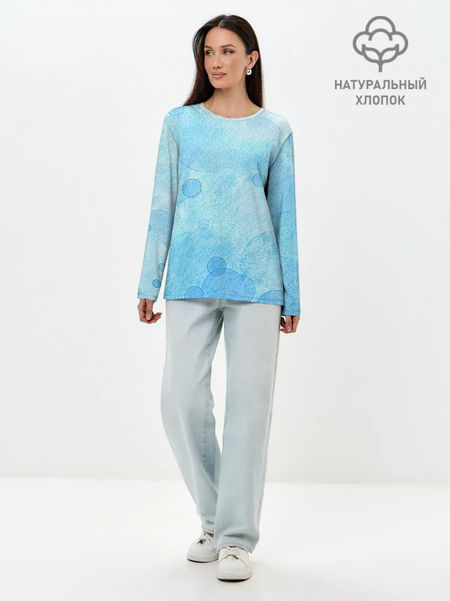 Лонгслив женский. Хлопок / Пузыри воздуха
