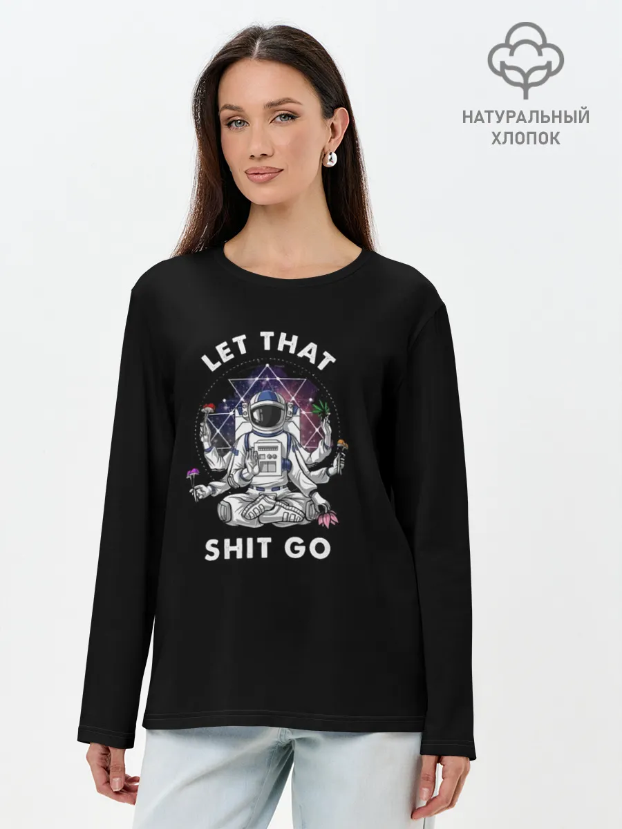 Лонгслив женский. Хлопок / Космонавт на чиле