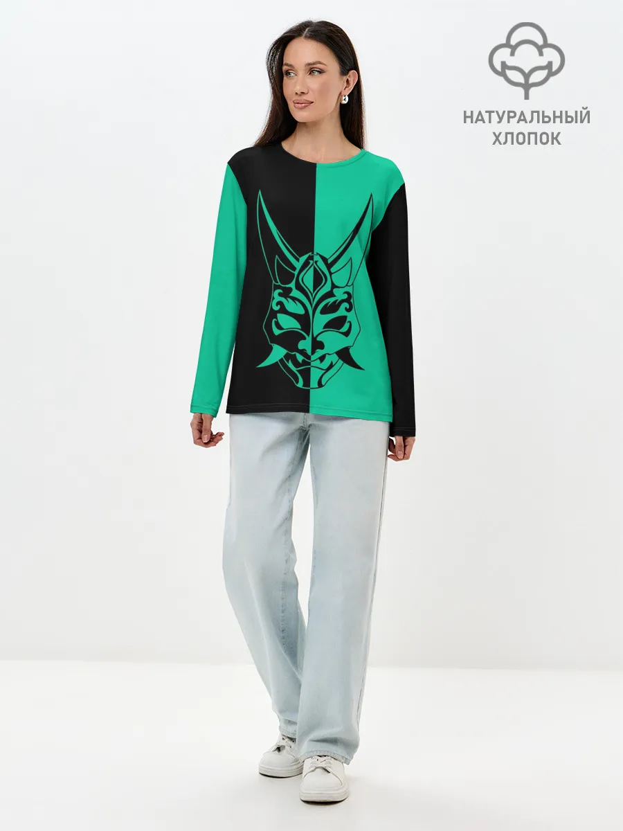 Лонгслив женский. Хлопок / СПЛИТ МАСКА СЯО