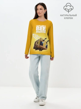 Лонгслив женский. Хлопок / BEE MOVIE Minecraft