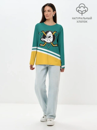 Лонгслив женский. Хлопок / Анахайм Дакс, NHL
