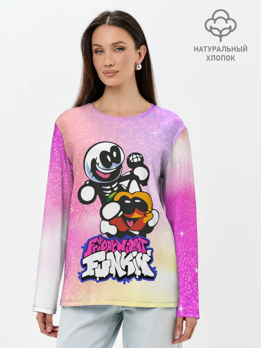 Лонгслив женский. Хлопок / Skid and Pump | Friday Night Funkin