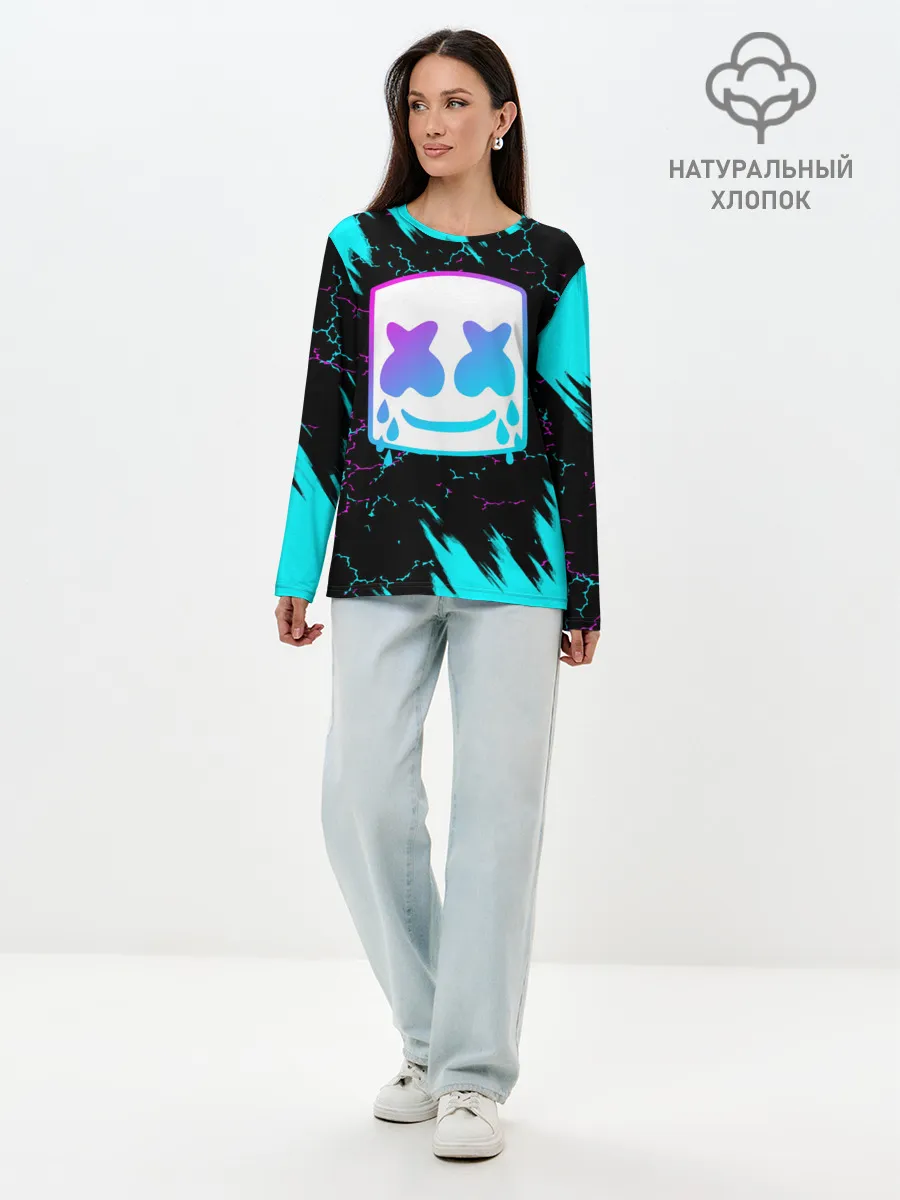 Лонгслив женский. Хлопок / MARSHMELLO NEON: МАРШМЕЛЛО НЕОН.