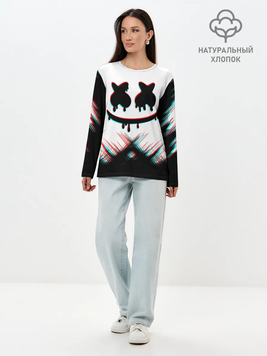 Лонгслив женский. Хлопок / MARSHMELLO HALLOWEEN.