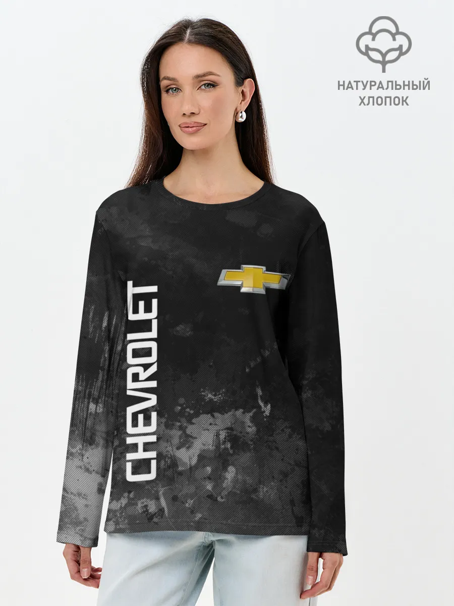 Лонгслив женский. Хлопок / Chevrolet, gray
