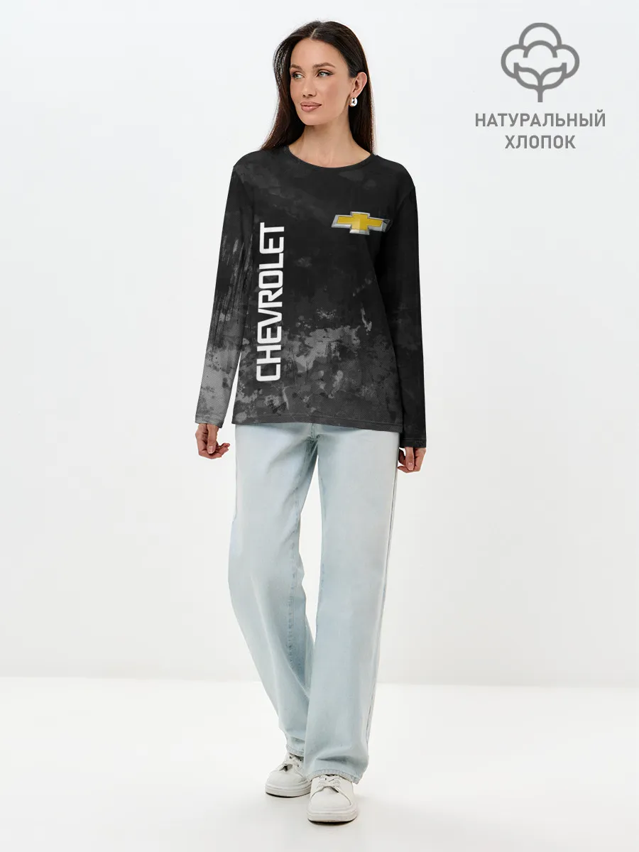 Лонгслив женский. Хлопок / Chevrolet, gray