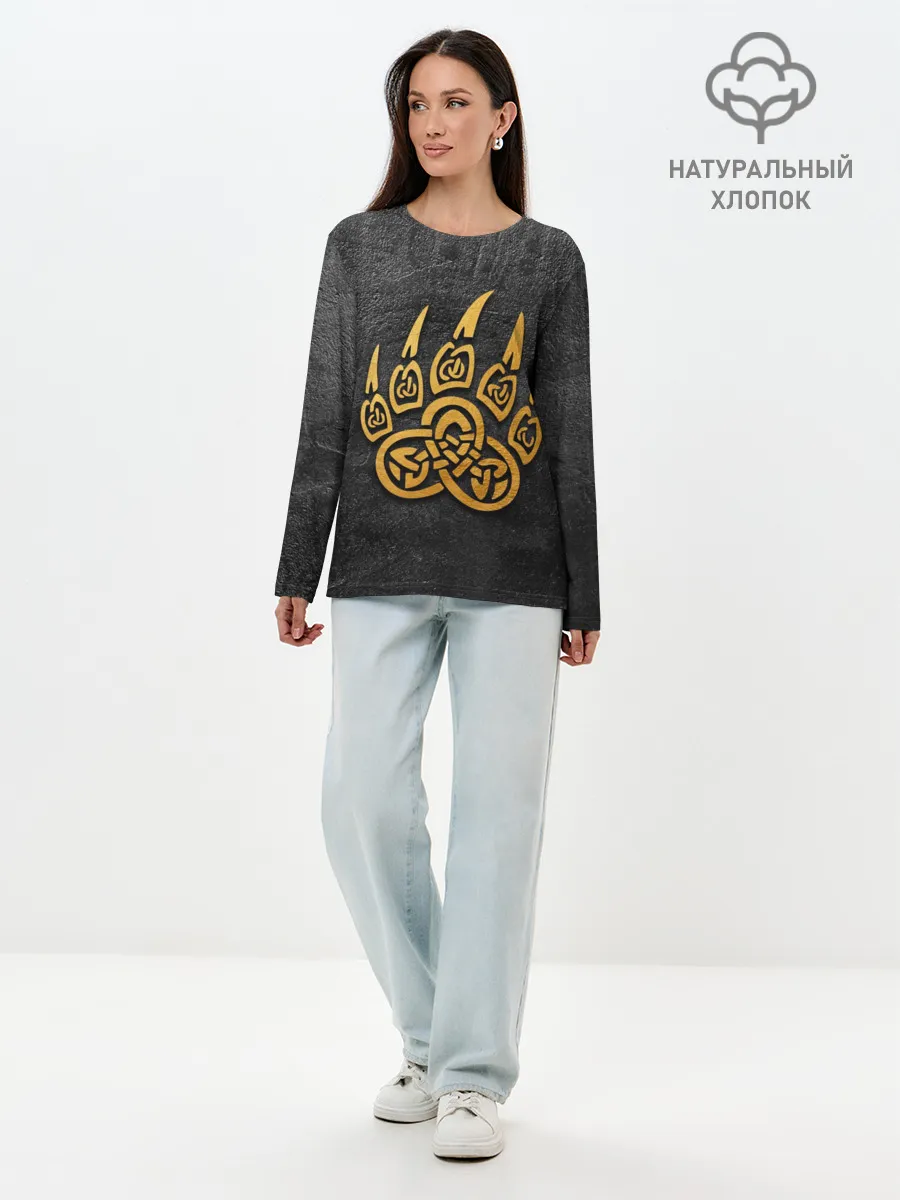 Лонгслив женский. Хлопок / Золотая медвежья лапа