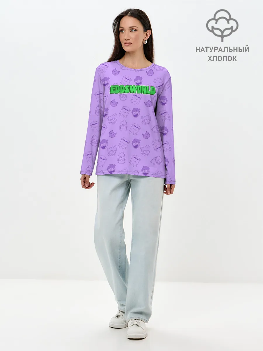 Лонгслив женский. Хлопок / Pattern EDDSWORLD