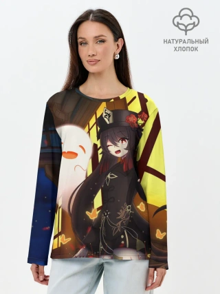 Лонгслив женский. Хлопок / Ху Тао | Genshin Impact
