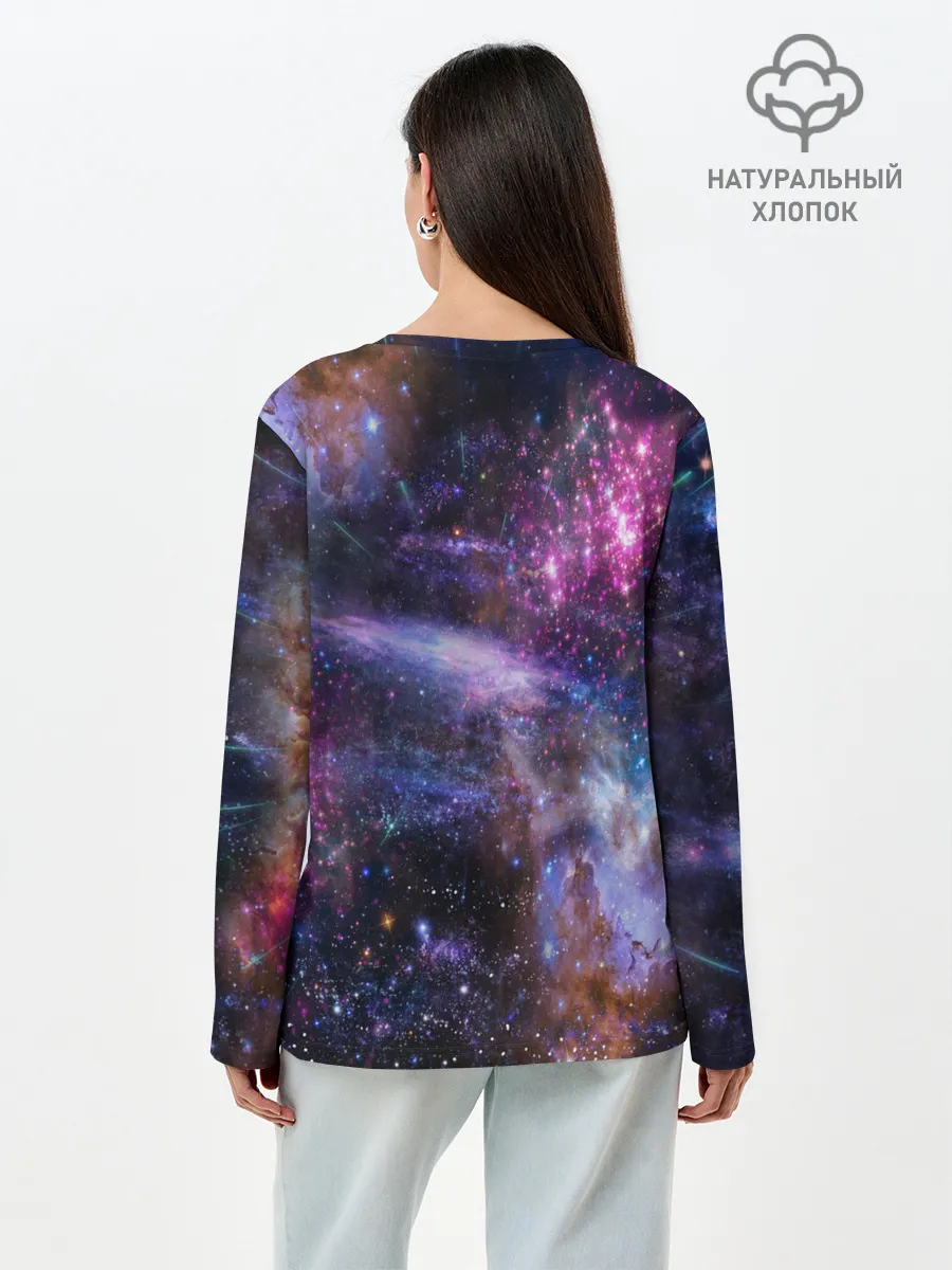 Лонгслив женский. Хлопок / Звездный тигр