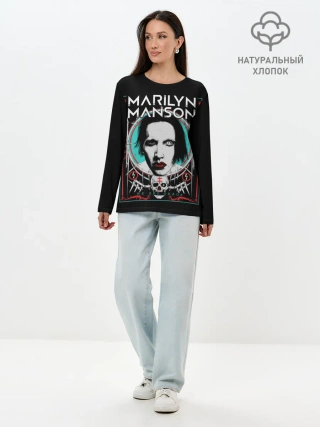 Лонгслив женский. Хлопок / Marilyn Manson - We are chaos