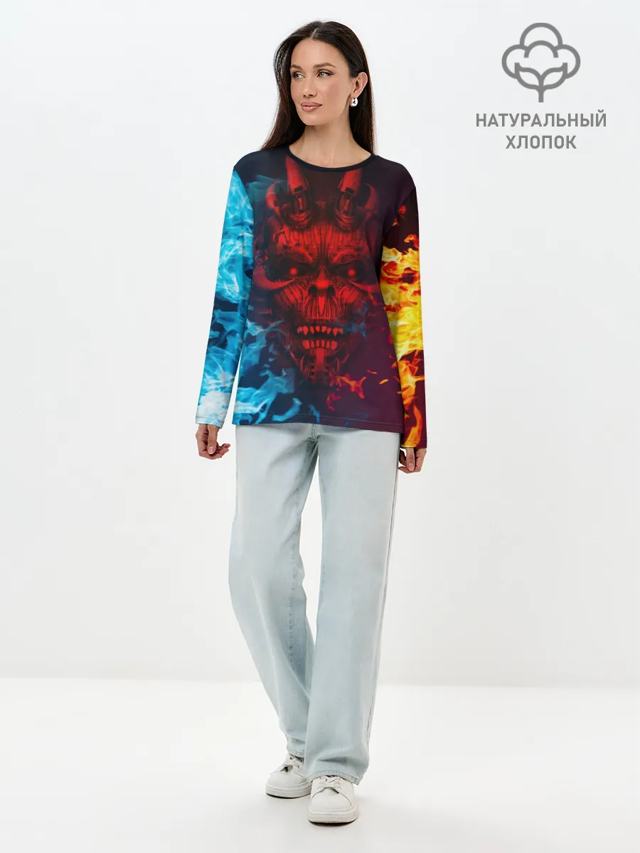 Лонгслив женский. Хлопок / Diablo Fire Ice