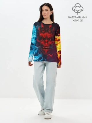 Лонгслив женский. Хлопок / Diablo Fire Ice