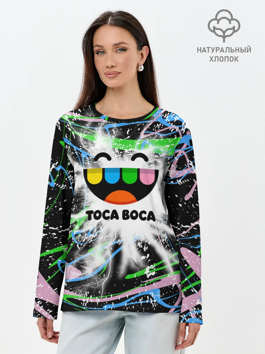 Лонгслив женский. Хлопок / Toca Boca: Весельчак.