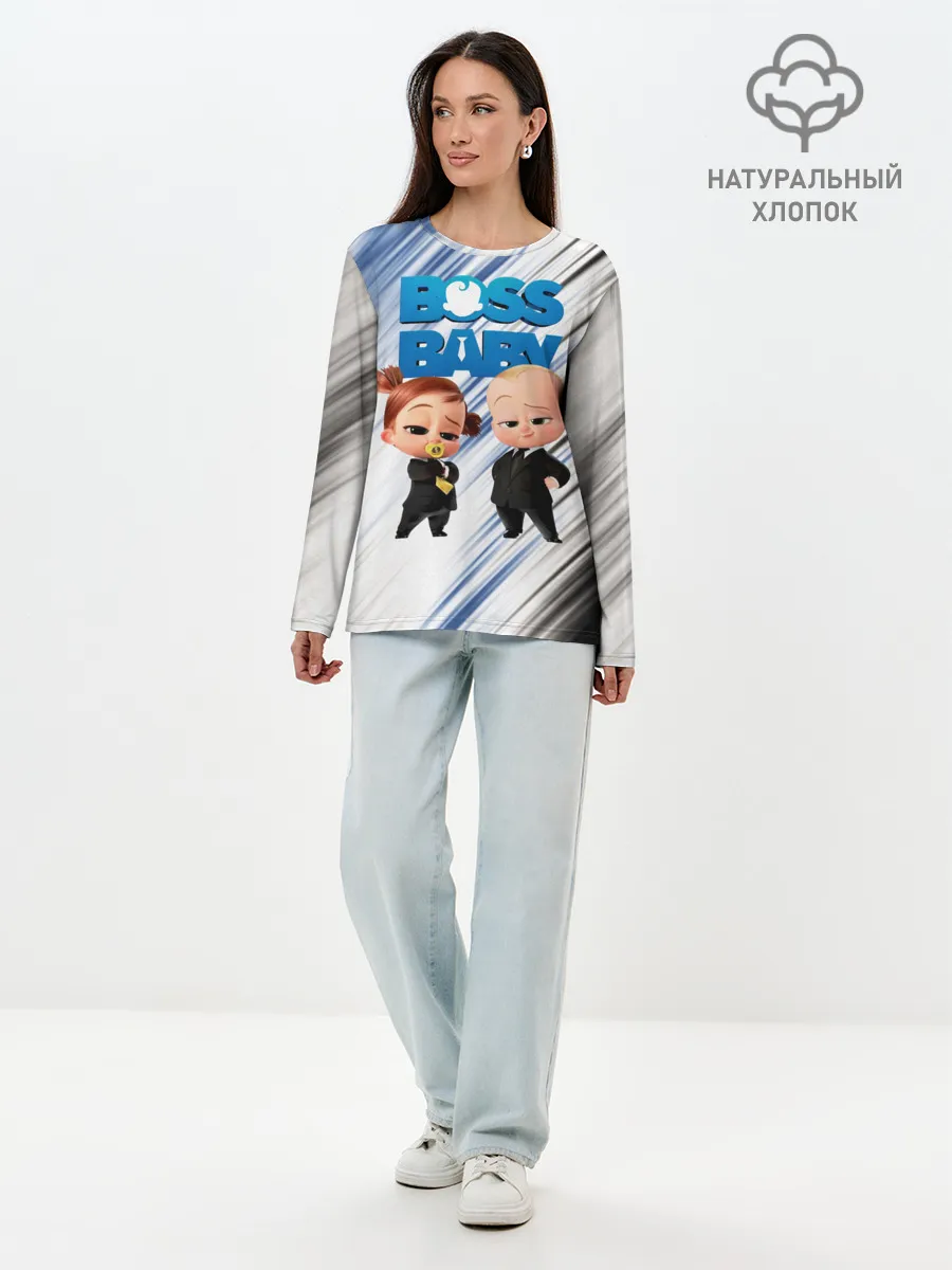 Лонгслив женский. Хлопок / Босс Молокосос / Boss Baby
