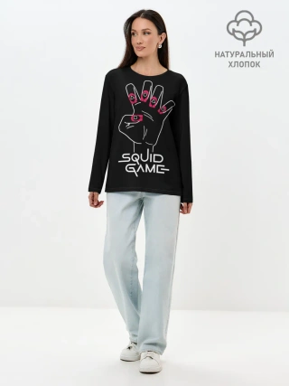 Лонгслив женский. Хлопок / Hand of player 001