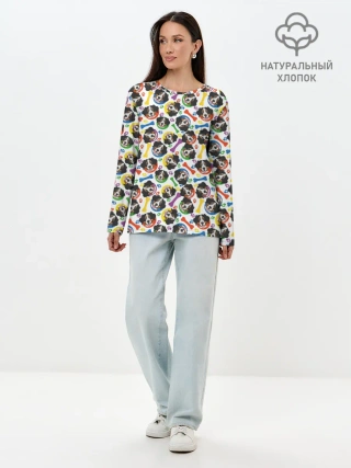 Лонгслив женский. Хлопок / Бернский Зенненхунд