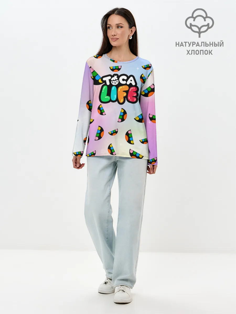 Лонгслив женский. Хлопок / ТОКА БОКА ЛОГОТИП