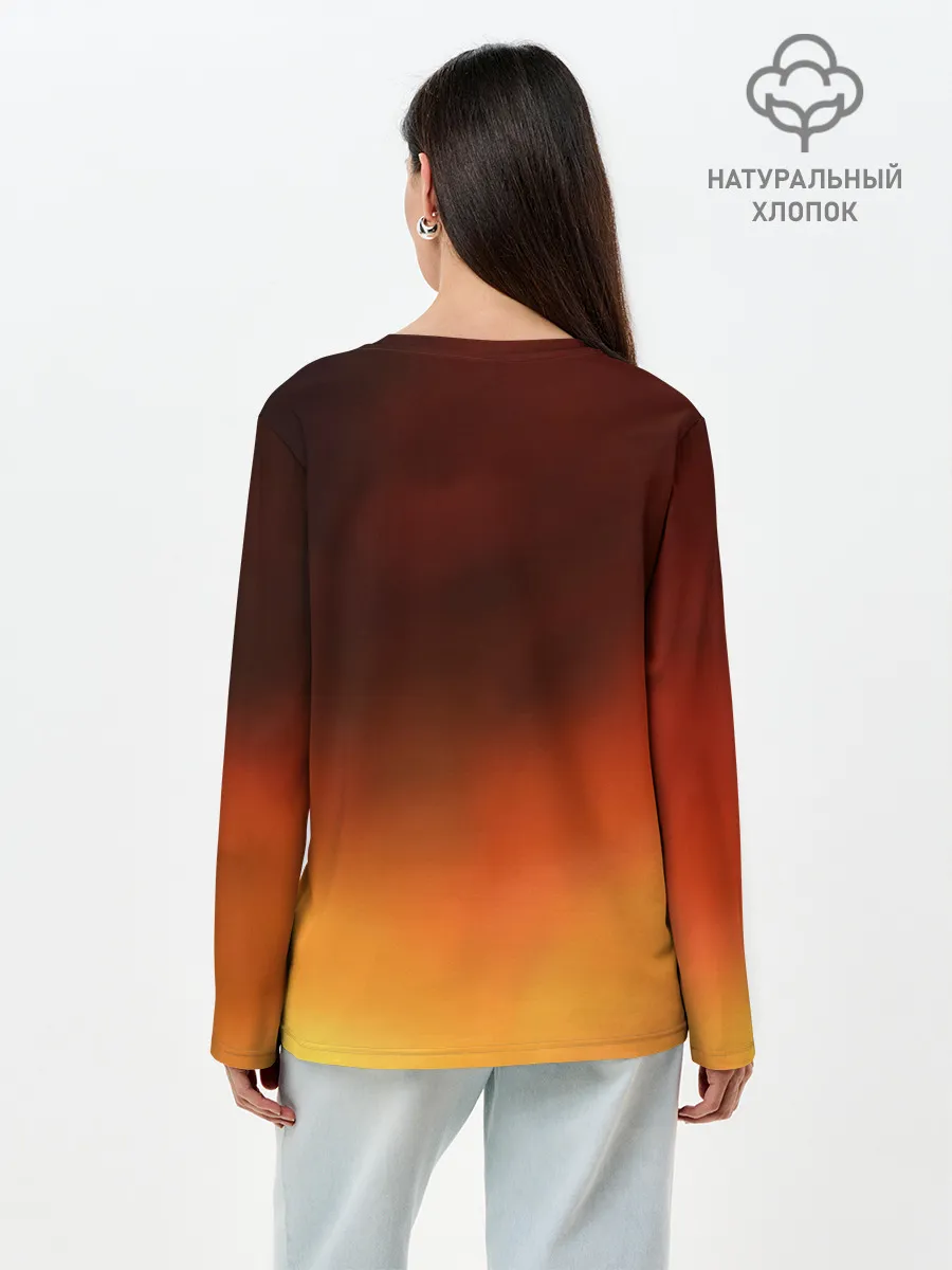 Лонгслив женский. Хлопок / Сайтама в огне One Punch-Man