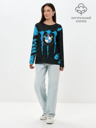 Лонгслив женский. Хлопок / MONSTER BMW | MONSTER ENERGY