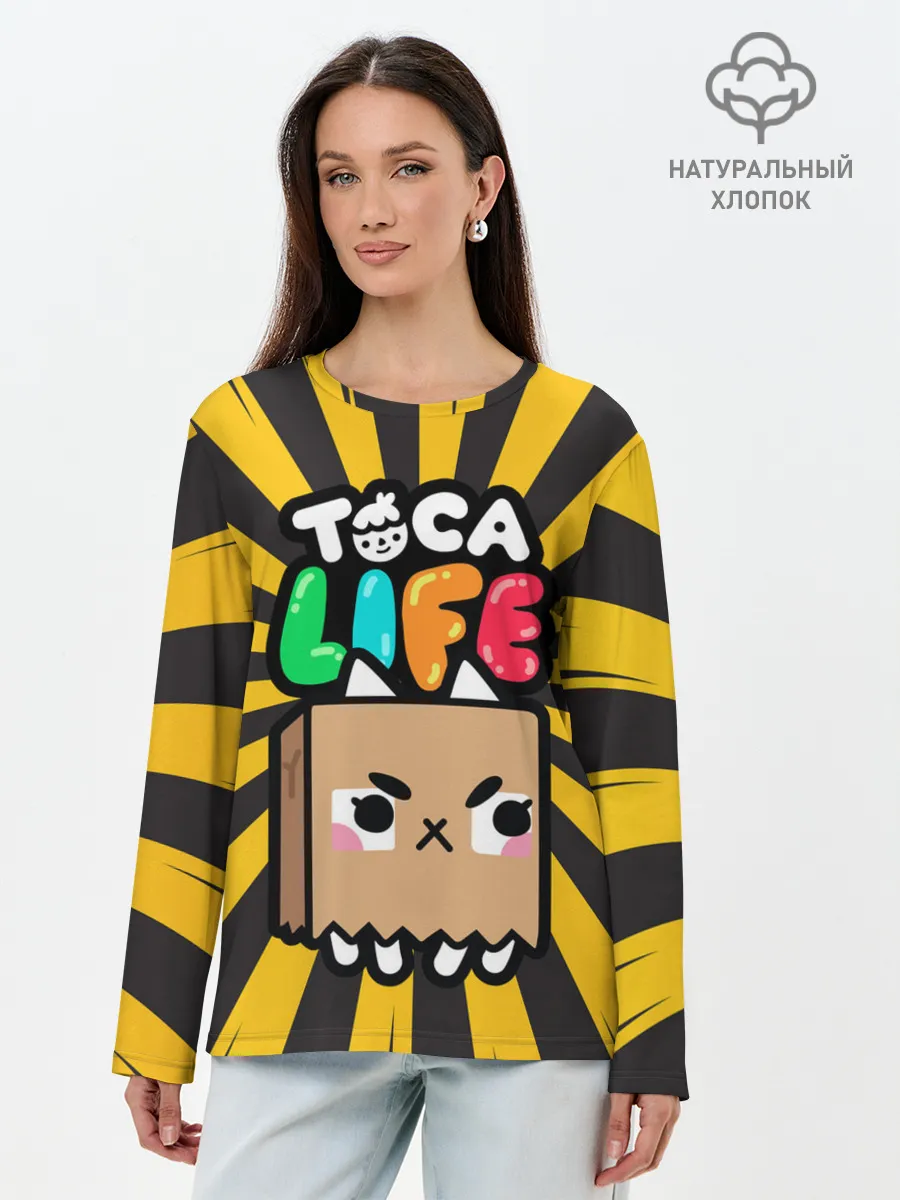 Лонгслив женский. Хлопок / Крокет | Toca Boca