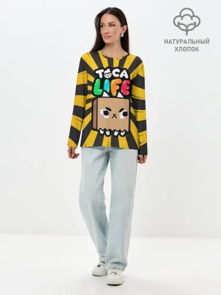 Лонгслив женский. Хлопок / Крокет | Toca Boca