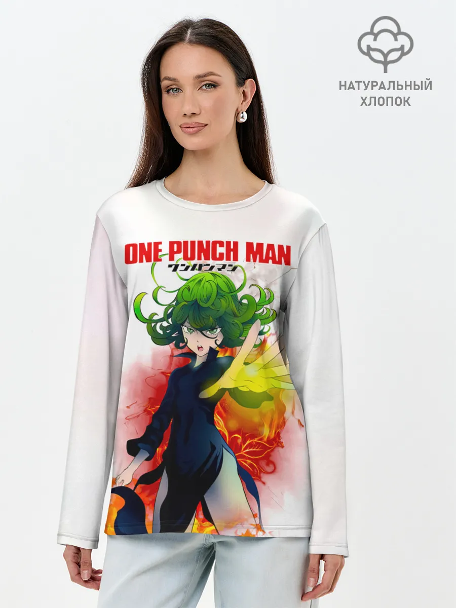 Лонгслив женский. Хлопок / Тацумаки One Punch-Man