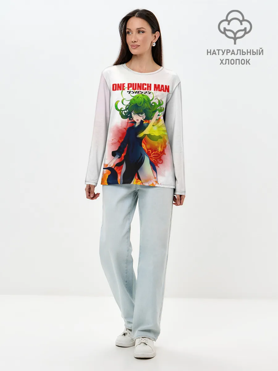 Лонгслив женский. Хлопок / Тацумаки One Punch-Man