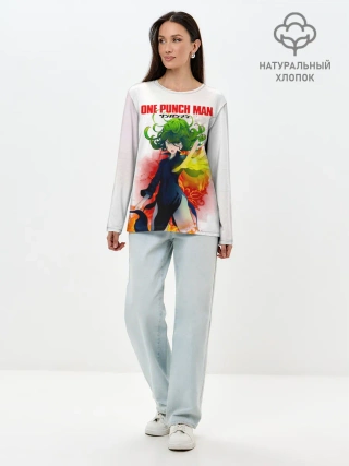 Лонгслив женский. Хлопок / Тацумаки One Punch-Man