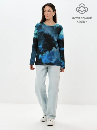 Лонгслив женский. Хлопок / Взрыв на глубине