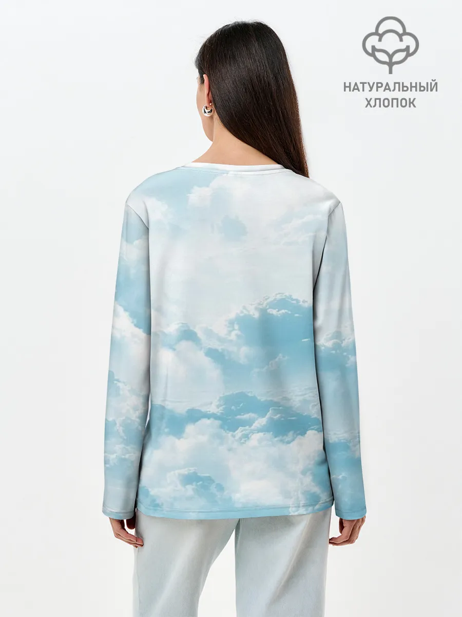 Лонгслив женский. Хлопок / Плотные облака