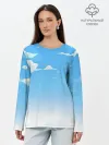 Лонгслив женский. Хлопок / Летнее небо
