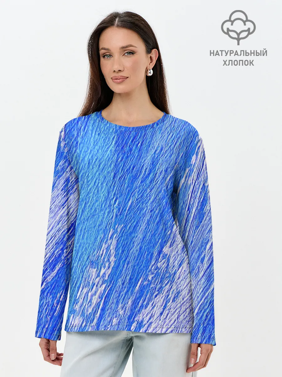 Лонгслив женский. Хлопок / Крупные мазки
