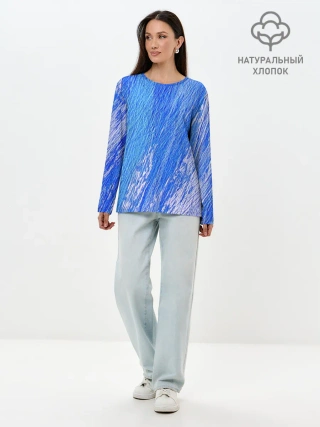 Лонгслив женский. Хлопок / Крупные мазки