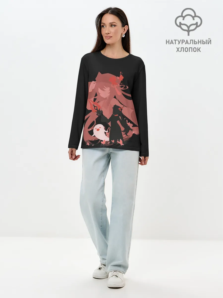 Лонгслив женский. Хлопок / Genshin Impact Hu Tao Tao