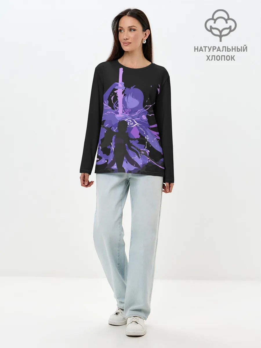 Лонгслив женский. Хлопок / Genshin Impact Raiden