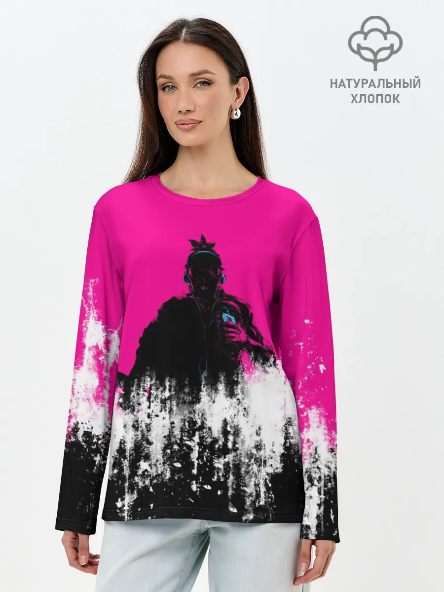 Лонгслив женский. Хлопок / Катана Зеро Самурай | Katana Zero Anime