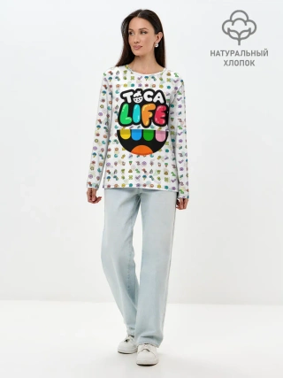 Лонгслив женский. Хлопок / Toca Boca | Тока Бока | Паттерн